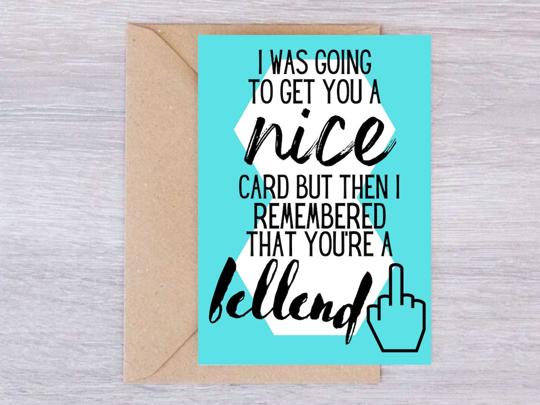 BELLEND BIRTHDAY CARD Rude Funny Cheeky Obscene Joke - Etsy