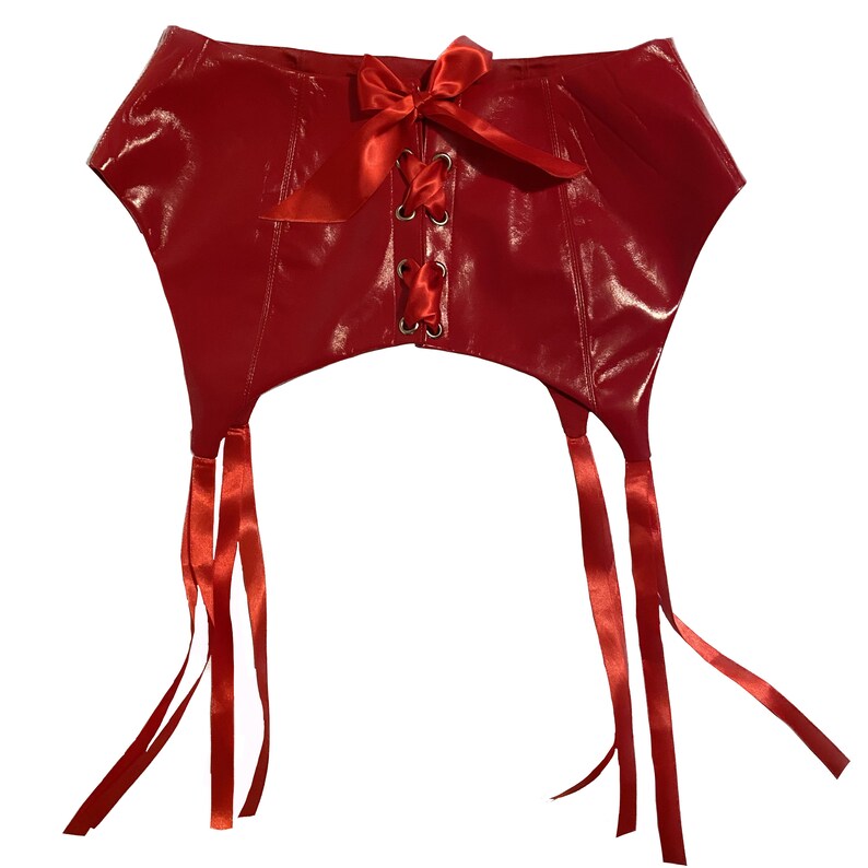 Custom Handmade Red Vinyl Garter Belt Etsy