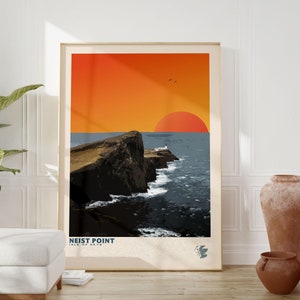 SCOTTISH HIGHLANDS Wall Art Poster, Neist Point, Isle of Skye