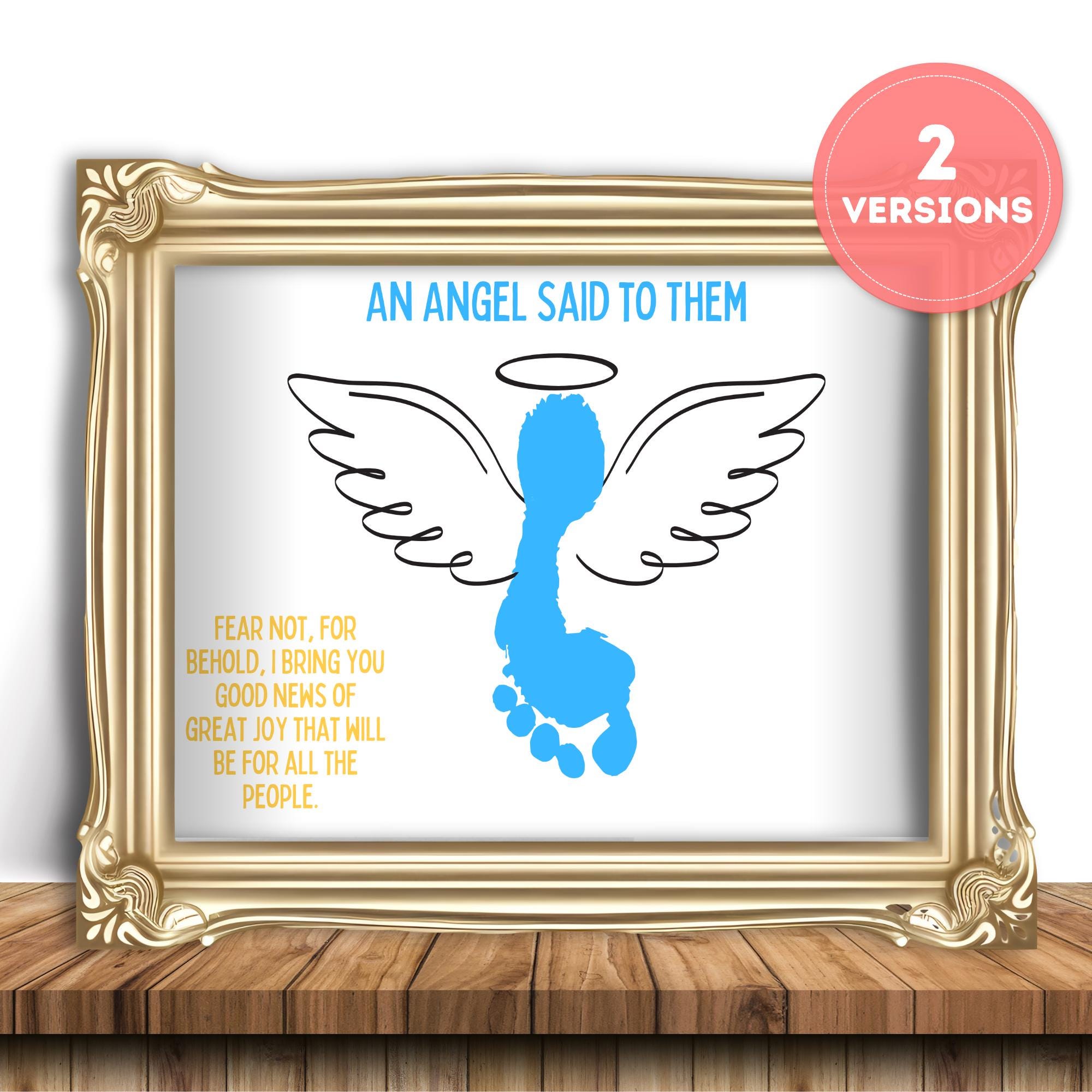 40 Sweet and Easy Angel Crafts for Kids To Make! 14 Angel Christmas Handprint Keepsake Gift Printable Craft, Footprint…