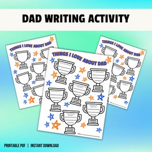 Things I Love About My Dad Keepsake Writing Activity Favorite Things about Dad Printable Craft includes guided prompts