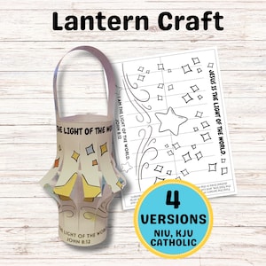 Jesus ist das Licht der Welt Laternenhandwerk, religiöses Kunsthandwerk DIY, Sonntagsschule, Kinderarbeit, Kinderbibelhandwerk, Johannes 8:12