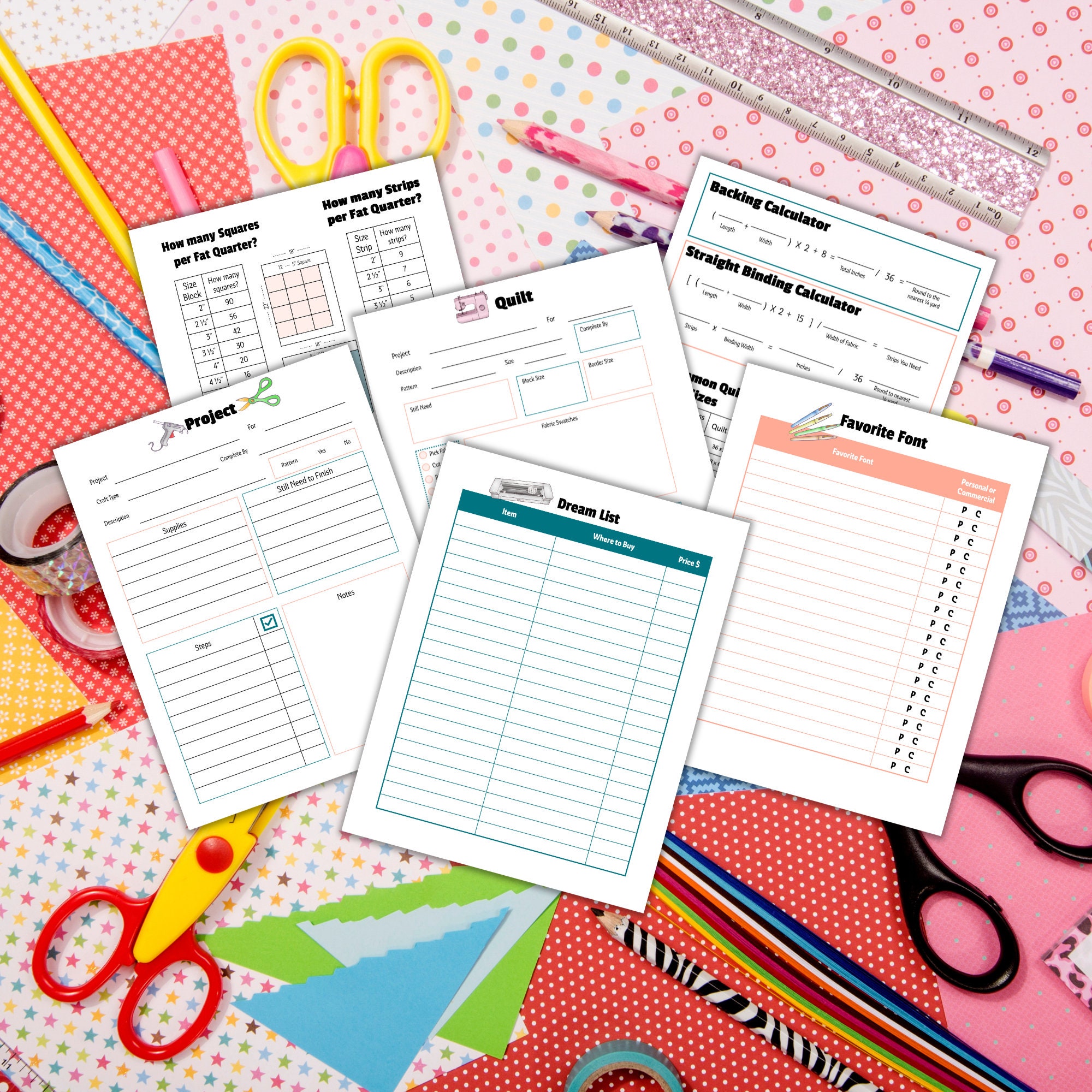 Printable Craft Sewing Planner, Craft Project Planner, Sewing Planner ...