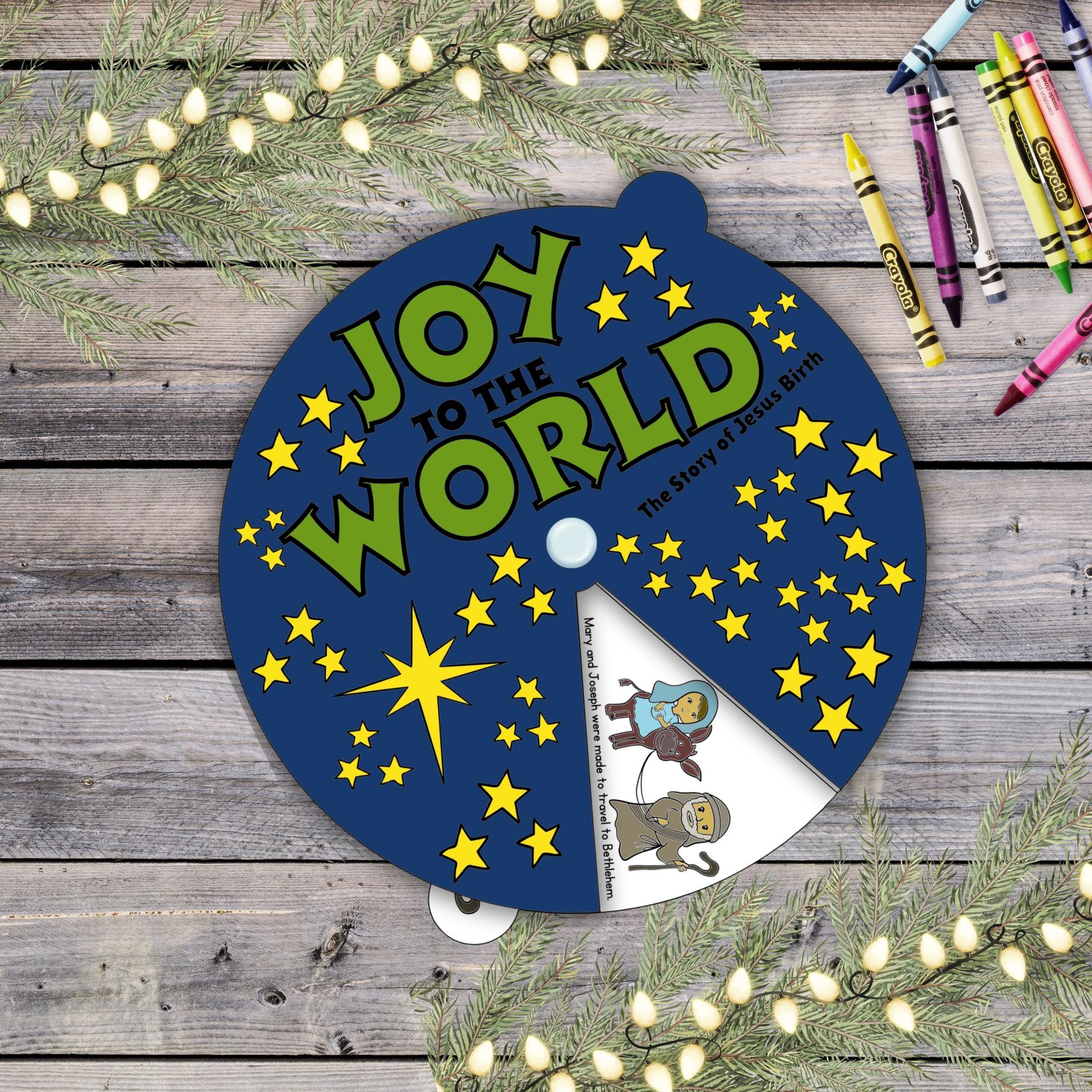 Story of Jesus Birth Nativity Craft Spinning Circle Wheel Kit, Kids…