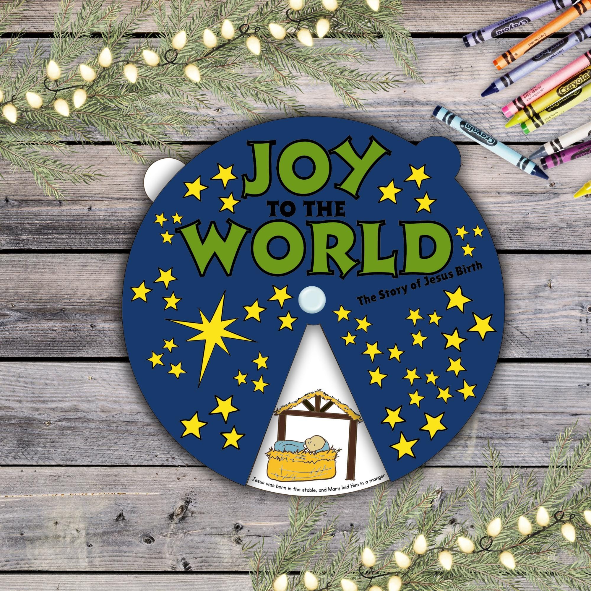 Nativity Craft Spinning Circle Wheel Kit, The Story of Jesus Birth…