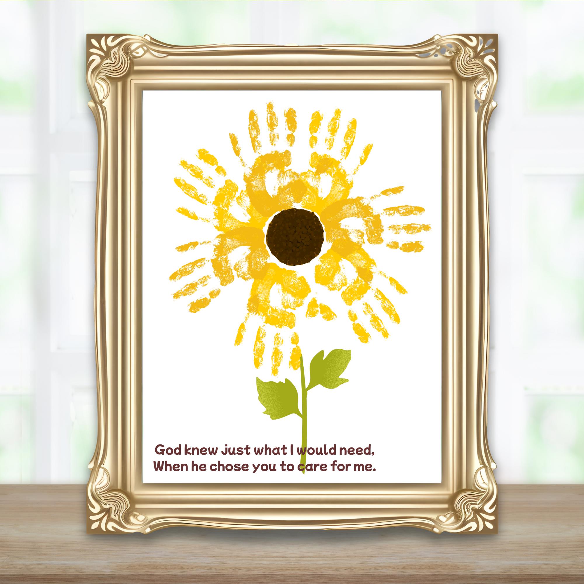 41 Creative Sunflower Crafts for Kids 10 Sunflower Faith Handprint Keepsake Gift Craft for Parent, Printable…