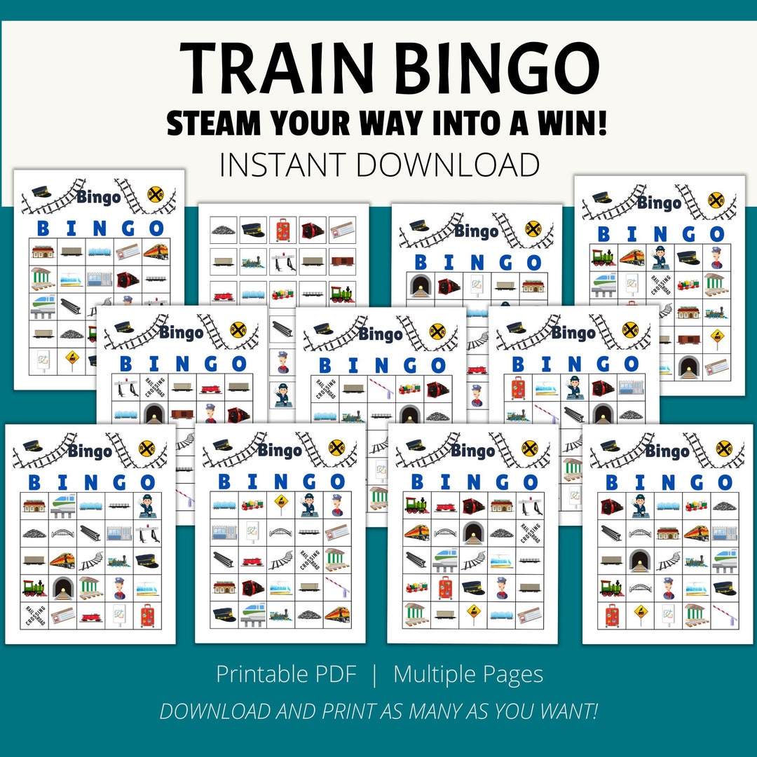 Train Bingo Printable for Birthday Parties, Family Game Night ...