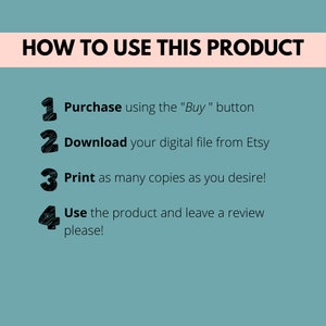 teal background. peach stripe How to Use this Product. Then teal 1 purchase using the buy button, 2 download your digital file from Etsy, 3 print as many copies as you desire. 4 use the product and leave a review please.