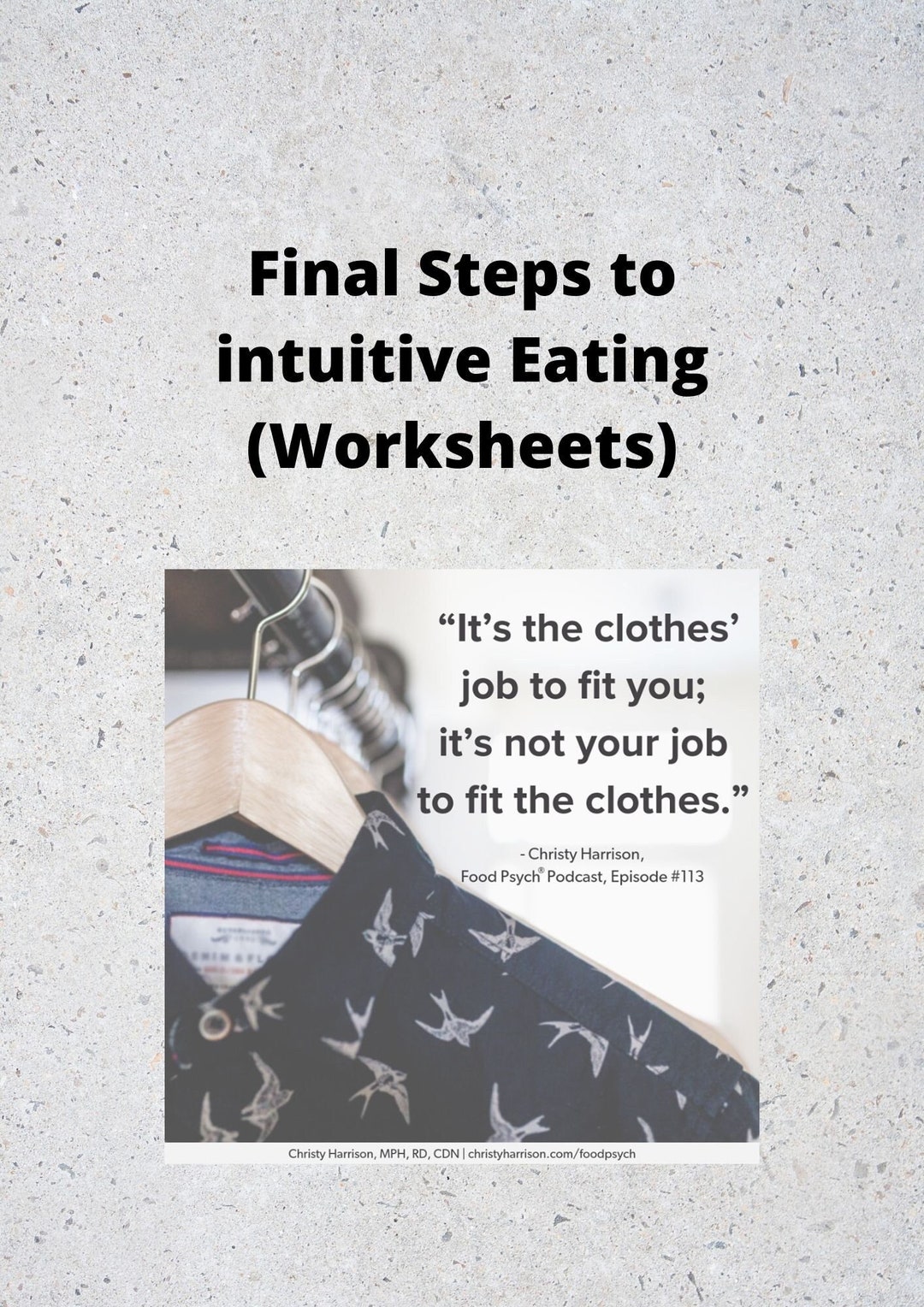 Intuitive Eating Worksheets first Steps (Download Now) - Etsy