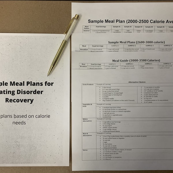 Meal Plans for Eating Disorder Recovery (PDF)