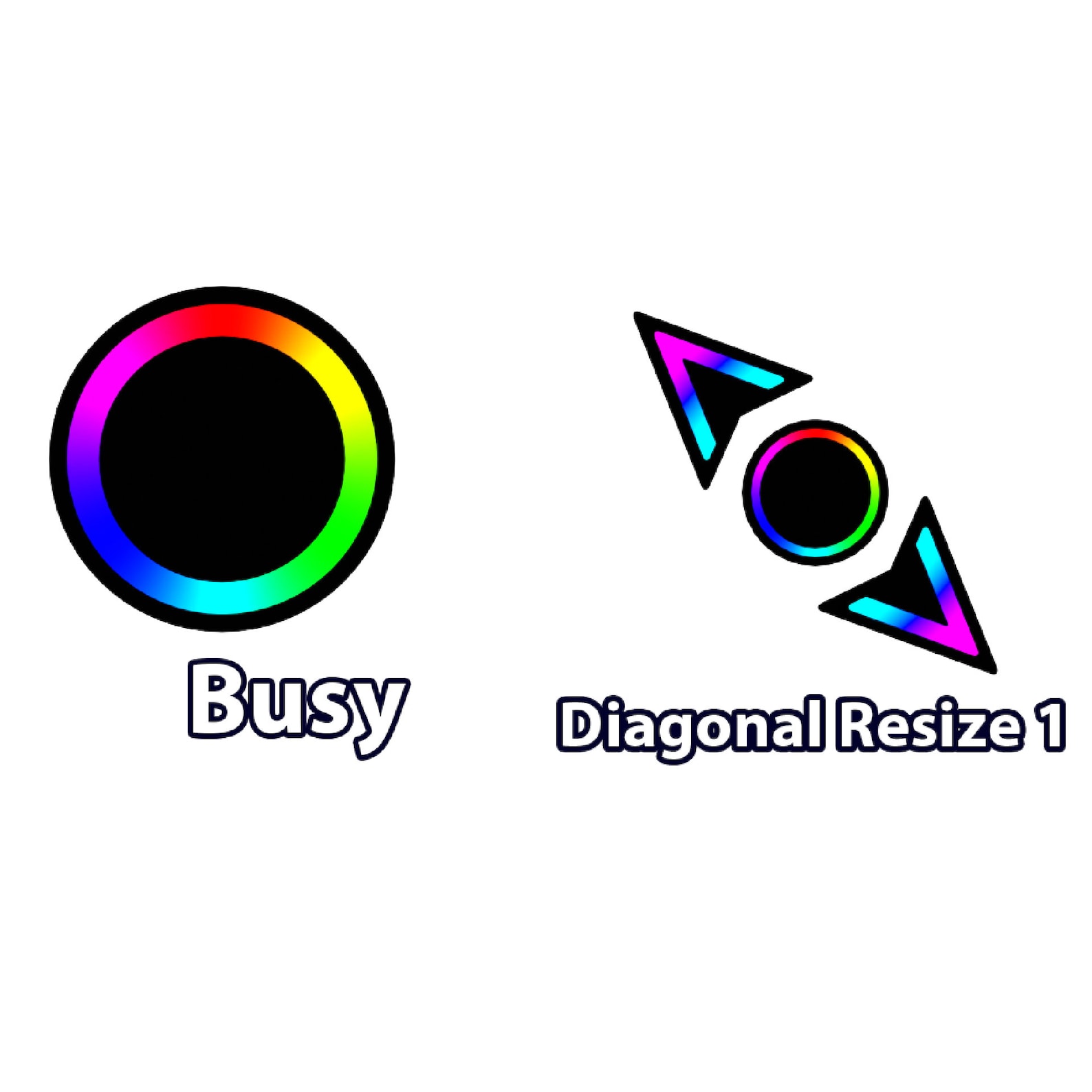 Neon RGB Animated Computer Cursor Pack, Perfect for Gamers & Creatives