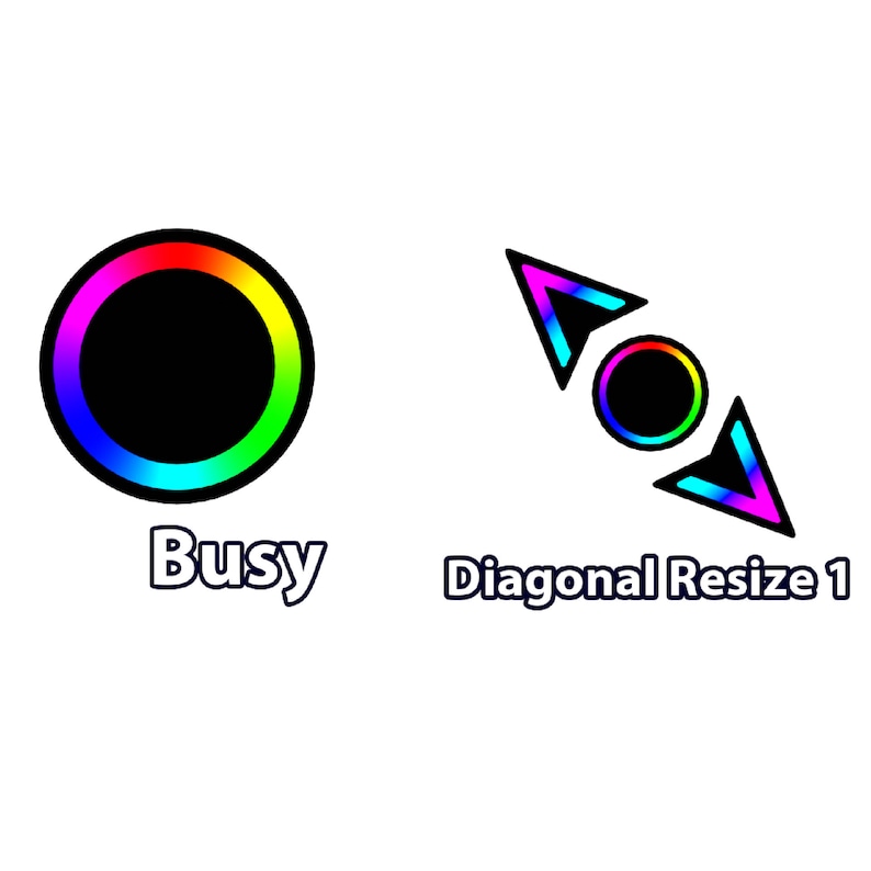 Neon RGB Animated Computer Cursor Pack, Perfect for Gamers & Creatives