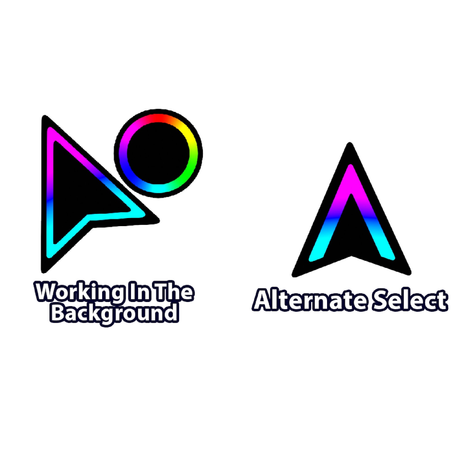Neon RGB Animated Computer Cursor Pack, Perfect for Gamers & Creatives