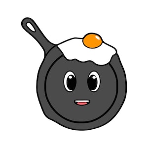 Fry The Friendly Frying Pan Mascot, Vector Illustration