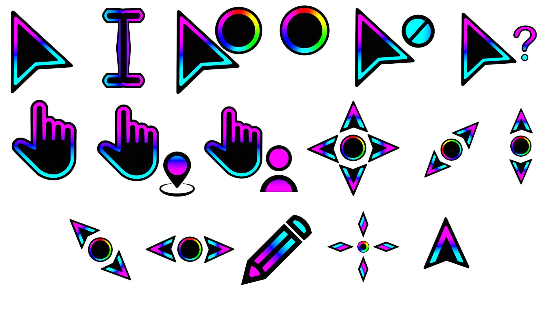 Neon RGB Animated Computer Cursor Pack Perfect For Gamers & -  Portugal