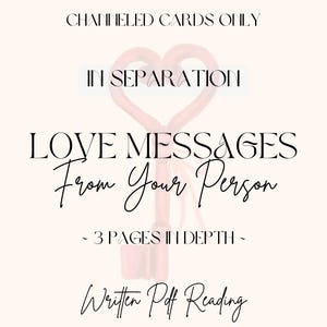 Messaggi d'amore canalizzati solo da leggere ~In separazione~ / PDF scritti in profondità / Mazzo fatto da sé / *Con carta di consigli*