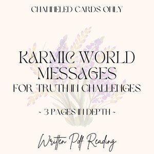 Lecture uniquement des messages canalisés du monde karmique | Pour la vérité dans les défis | Rédigé en détail au format PDF | Terrasse fabriquée par nos soins | *Avec carte conseil*