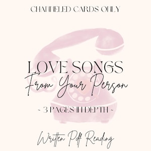 Chansons d'amour canalisées en lecture seule | Rédigé en détail au format PDF | Terrasse fabriquée par nos soins | *Avec carte conseil*