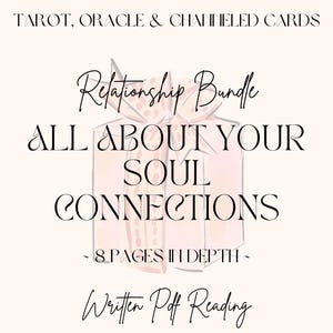 Bündel Alles Über Deine Seelenverbindungen | Ausführliche Geschriebene PDF | Tarot, Orakel, Gechannelte Botschaften & Lieder | *Mit Rat*