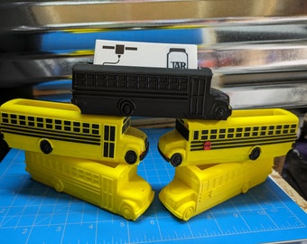 School bus business card holder