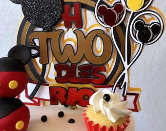 Oh Twodles Cake Topper, Mickey Mouse 2nd Birthday