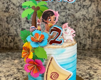 Moana Cake topper / Moana decoration set / cardstock characters included