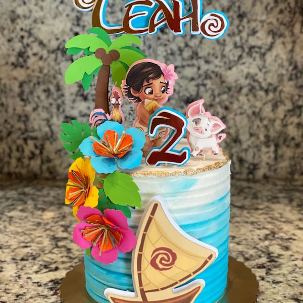 Moana Cake topper / Moana decoration set / cardstock characters included