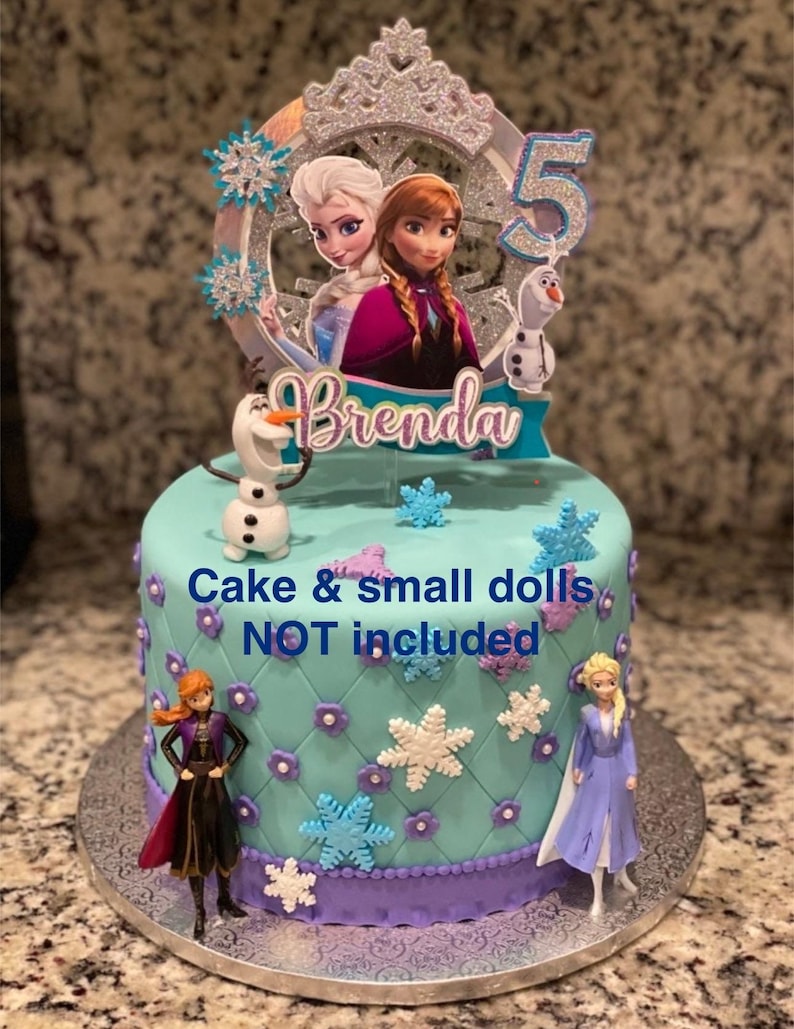 Décoration de gâteau La Reine des neiges / Fête de la Reine des neiges / Ana et Elsa Cake topper w/chars