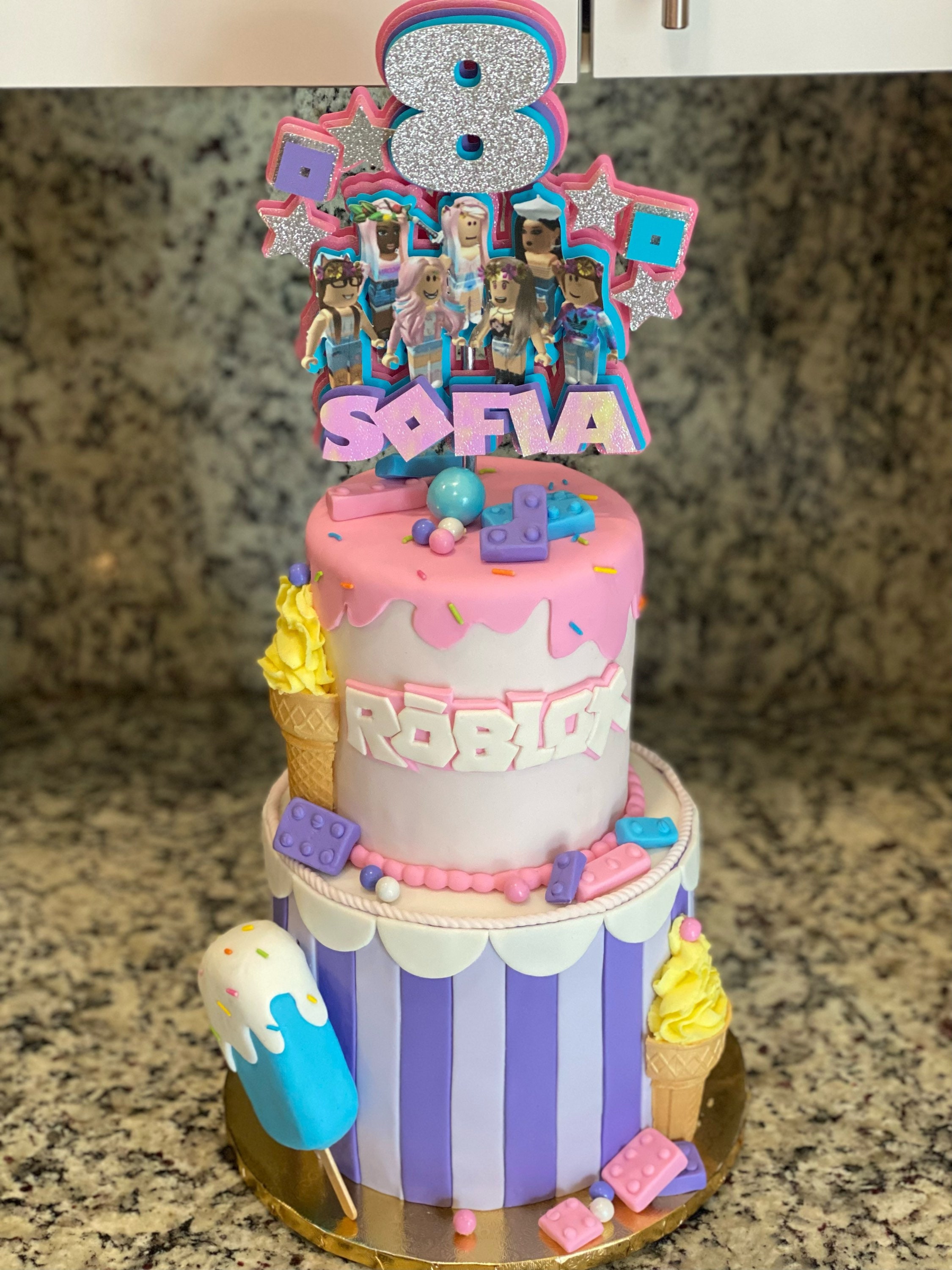 Roblox Cake Topper/ Roblox Girl Party / Roblox Girl Cake - Etsy