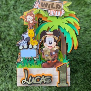 Mickey Cake topper / Mickey Mouse  party / Mickey Safari cake topper
