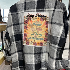 Large Sublimation Patches for Flannel, 100% Polyester, bulk Patches, Handmade Patch, Frayed, Raggedy, Custom patch, Denim Jacket, Shacket