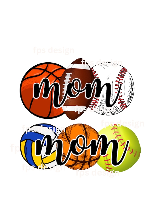 Sports Mom PNG, Baseball Basketball Football, Volleyball Softball, Game Day (Digital Download)
