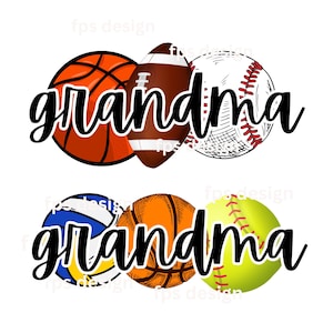 Sports Grandma PNG Bundle: Baseball, Basketball, Volleyball (Digital Download)