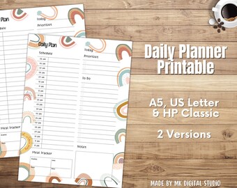 Daily Planner Insert | Daily Journal Page l Rainbow Themed Planner | Printable Daily Planner | Undated Pre-Made Planner Insert