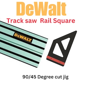 Guida per sega a cingoli DeWalt Guida quadrata per tagli a 90 e 45 gradi. Il nostro adattatore per sega circolare DeWalt può essere utilizzato su entrambi i lati del binario. Unione Europea