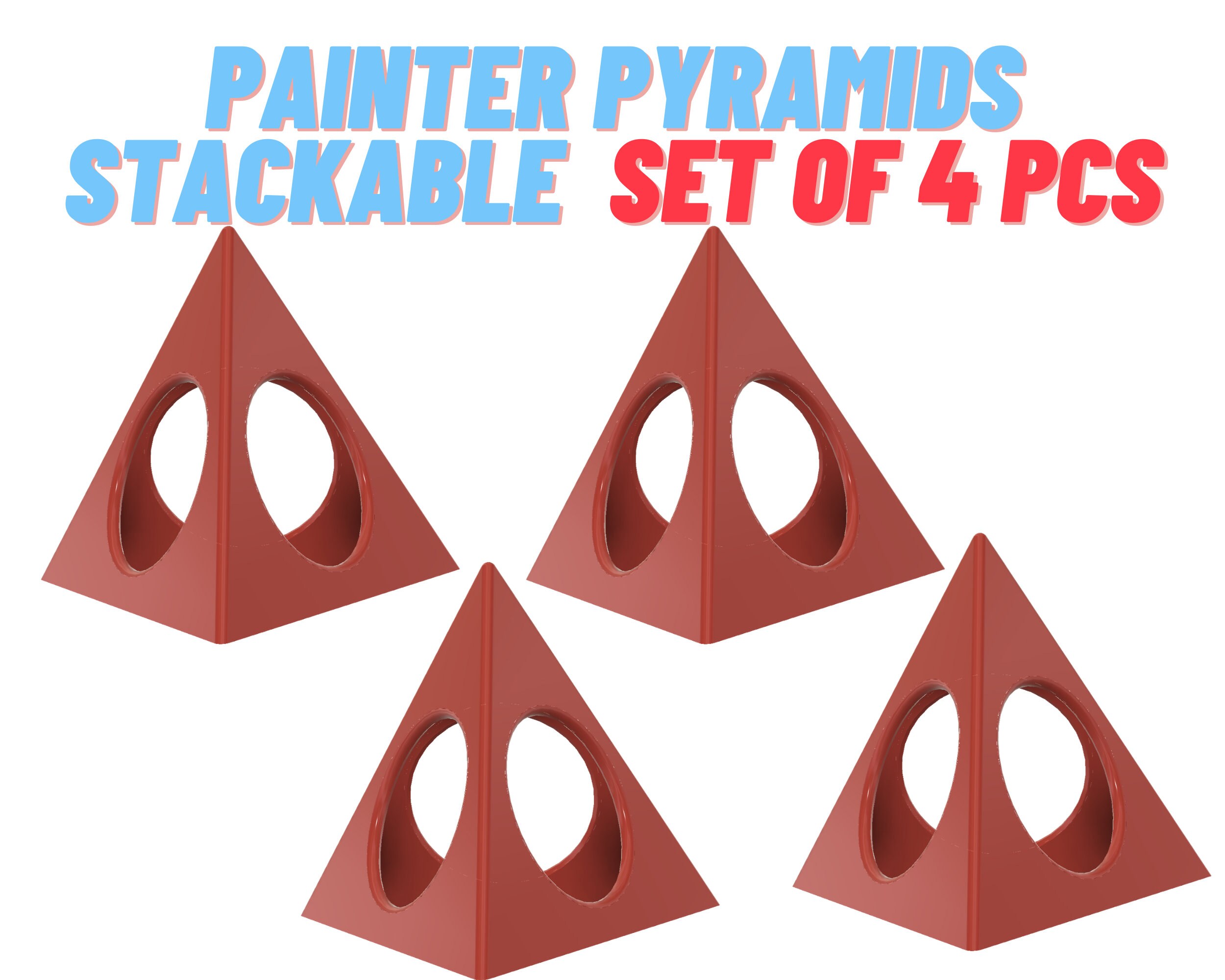 Sturdy and Stackable Paint Pyramid for Easy Painting Projects 