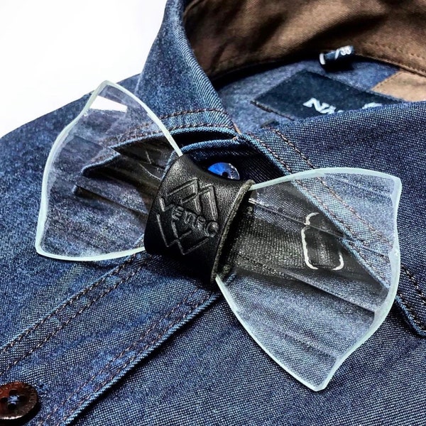 Vetro® Glass BowTie™ Model: Look™ - Unique Crystal Bow TIe - Textured Surface