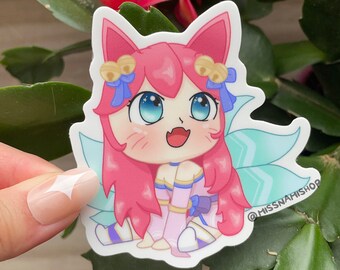 Chibi Spirit Blossom Ahri Sticker | League of Legends | LoL Stickers | Sticker for Laptop, Notebook, Waterbottle