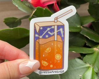 Juice Box Sticker | Orange Juice Box Sticker | Waterproof Vinyl Sticker | Sticker for Laptop, Planner, Journal, Notebook, Hydroflask