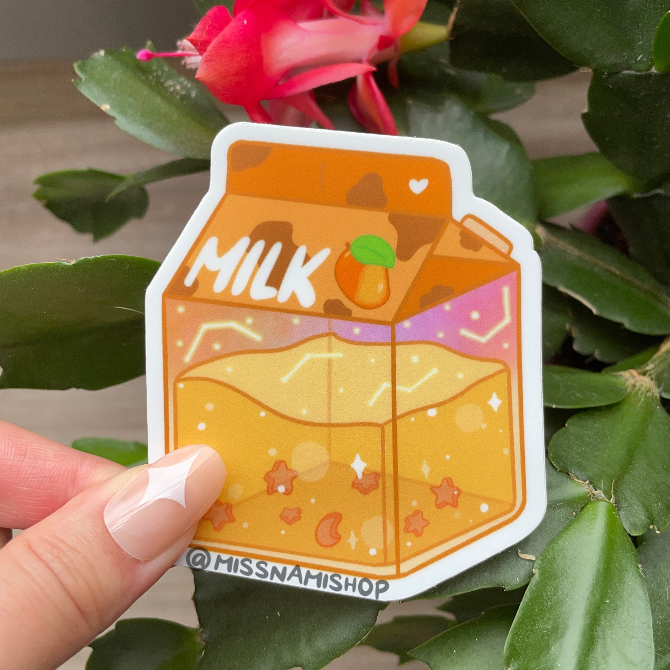Milk Container Sticker Milk Carton Sticker Set (6 Pcs) | Regular Milk | Strawberry Milk ...