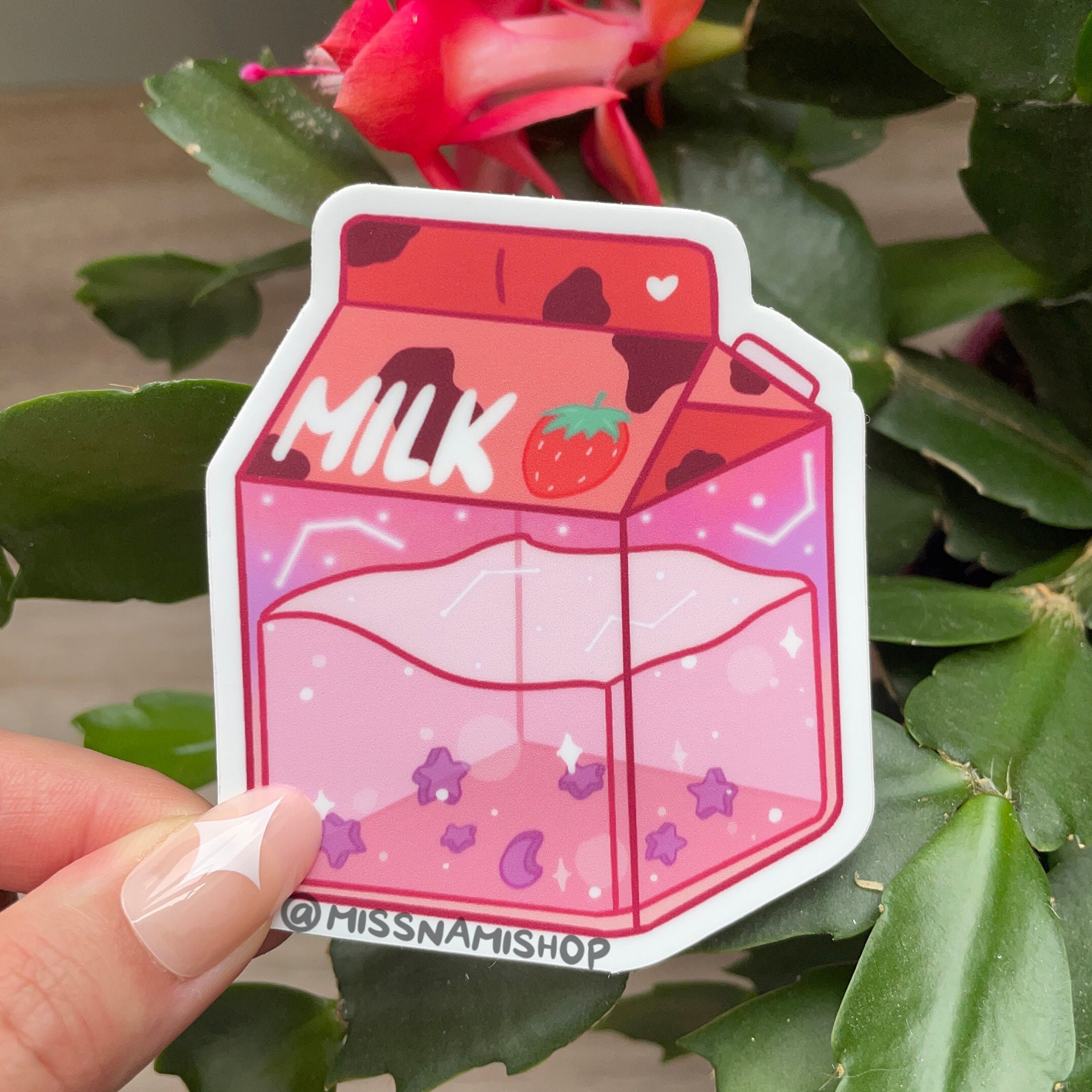 Milk Container Sticker Milk Carton Sticker Set (6 Pcs) | Regular Milk | Strawberry Milk ...