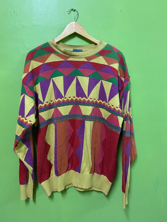 Vintage Kenzo Patern Patchwork Multicolour sweats… - image 4