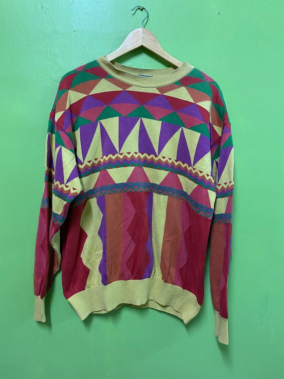 Vintage Kenzo Patern Patchwork Multicolour sweats… - image 1