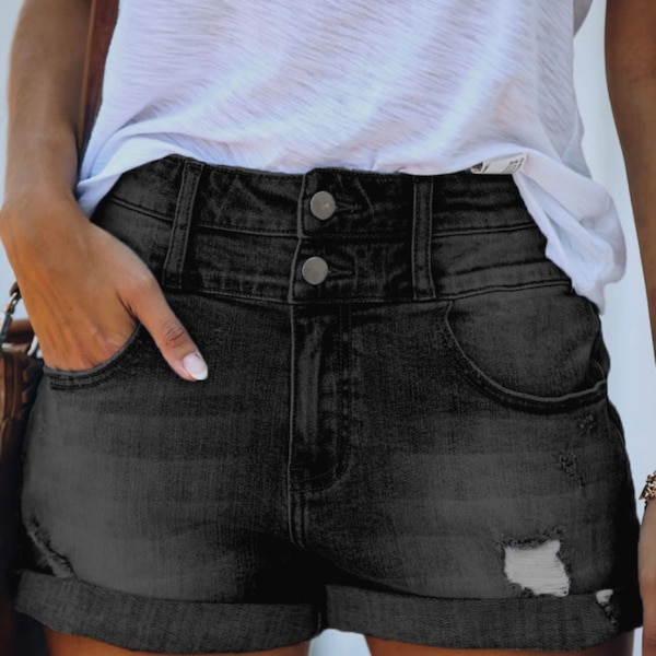 High Waist Denim Shorts