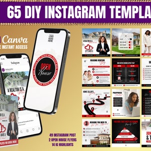 65 DIY Valentine’s Day Content Realtor Package, Edible Realtor Flyers, Real Estate Social Media Templates, Red & Black
