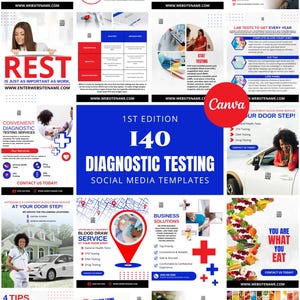 140 Diagnostische tests Sociale media | Sjablonen voor DNA-testen: doe-flyers (digitale download)