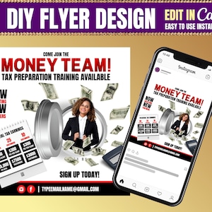 Social Media Tax Services Hiring Edible Flyer, Hiring Flyer Join Team Flyer Red & Black
