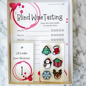 Holiday Wine Party Kit (Set of 12) – Christmas Wine Tasting Party, Holiday Hosting, Wine Night Kit, Festive Wine Party, Gift for Wine  Lover