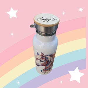 Bouteille à boire, gobelet, inscription scolaire, fait main, thermos, cadeau