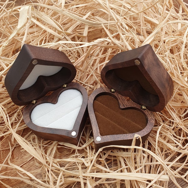 Ring bearer heart shape wood, ring box, wedding ring, jewelry bowl, wedding, engagement